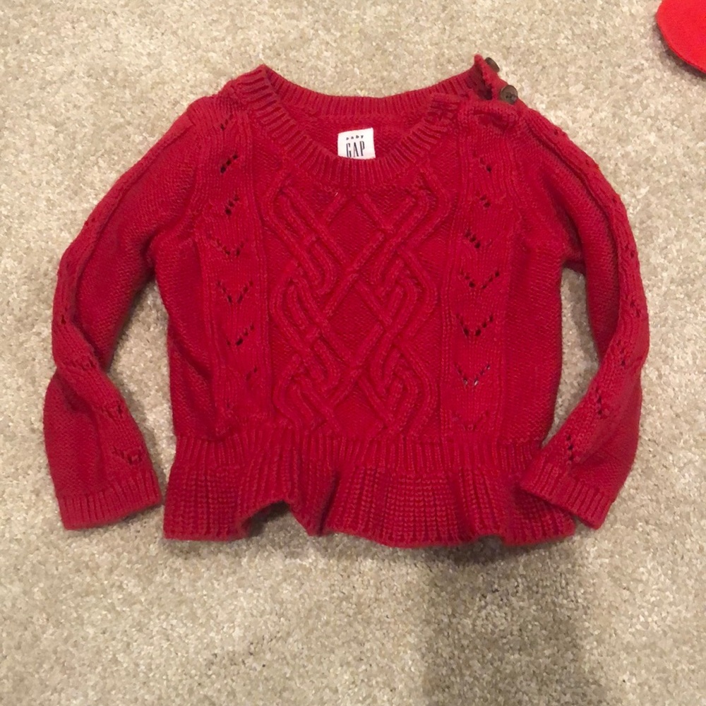 Gap red sweater. NWOT 6-12 months
